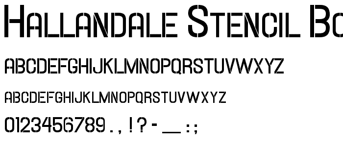 Hallandale Stencil Bold SC JL font
